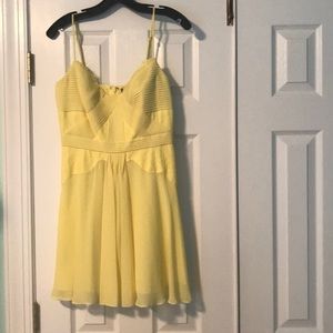 BCBGMAXAZRIA Canary yellow cocktail dress